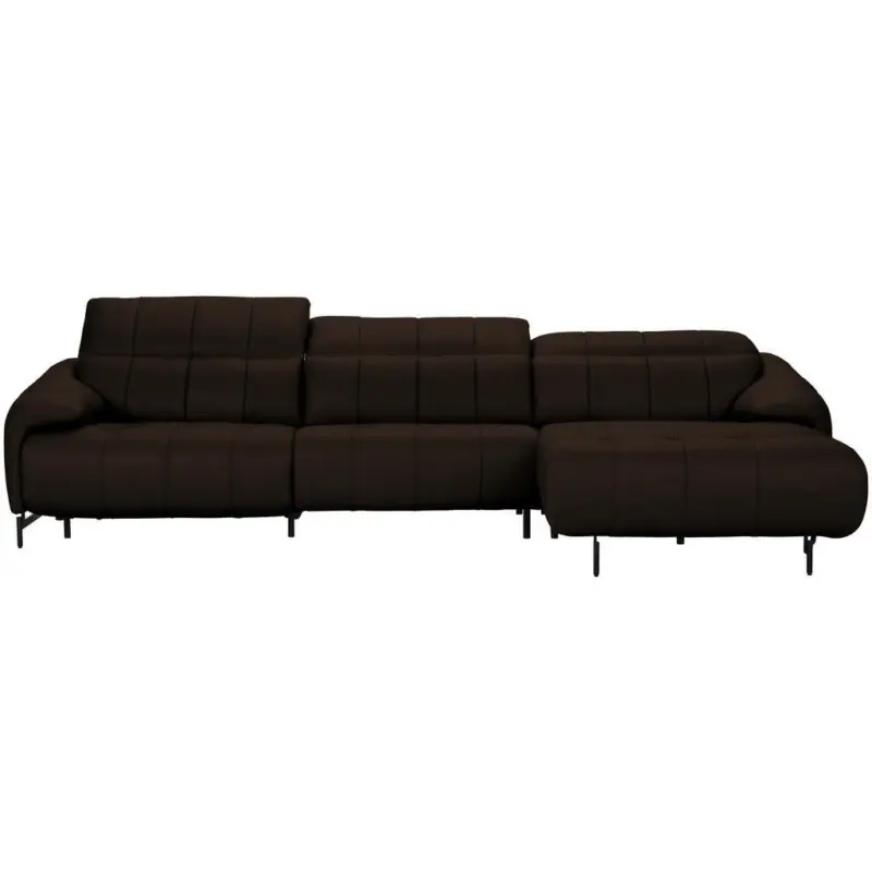 Ecksofa in Echtleder Dunkelbraun 313/165 cm