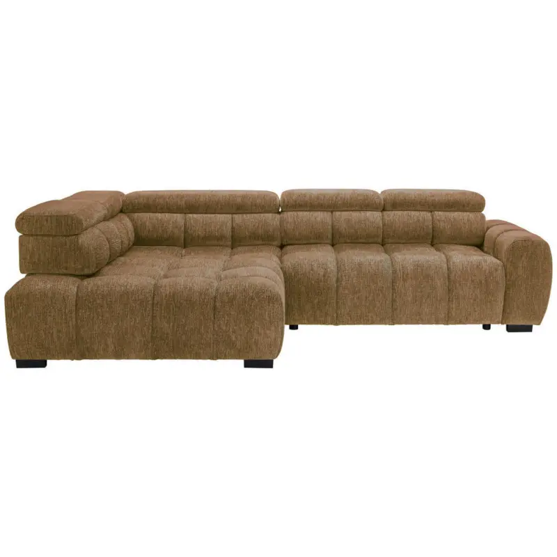 Ecksofa inkl. Funktionen in Webstoff Senfgelb 205/297 cm
