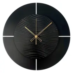 Wanduhr - Schwarz, Goldfarben
