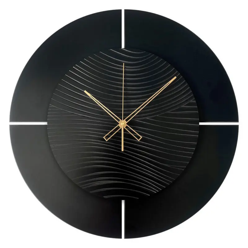 Wanduhr - Schwarz, Goldfarben
