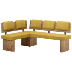 Eckbank 125/165 cm in Eichefarben, Senfgelb