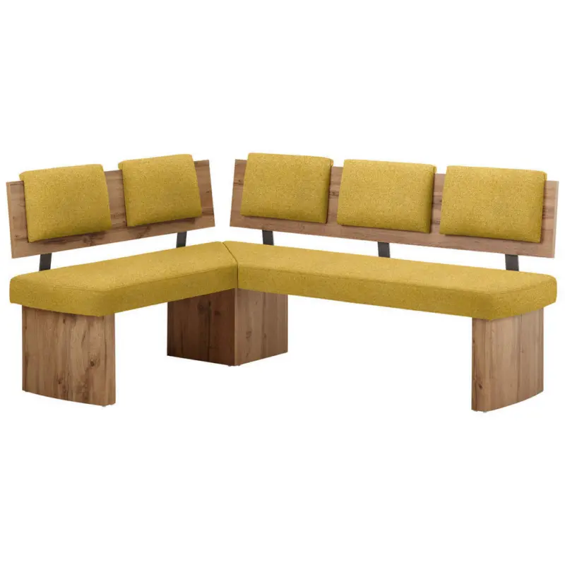 Eckbank 125/165 cm in Eichefarben, Senfgelb