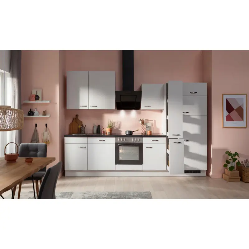 K&uuml;chenblock 310 cm in Grau, Schwarz