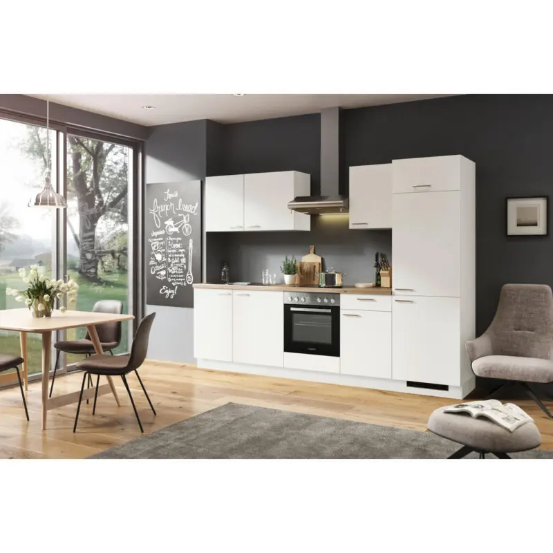 K&uuml;chenblock 280 cm in Wei&szlig;