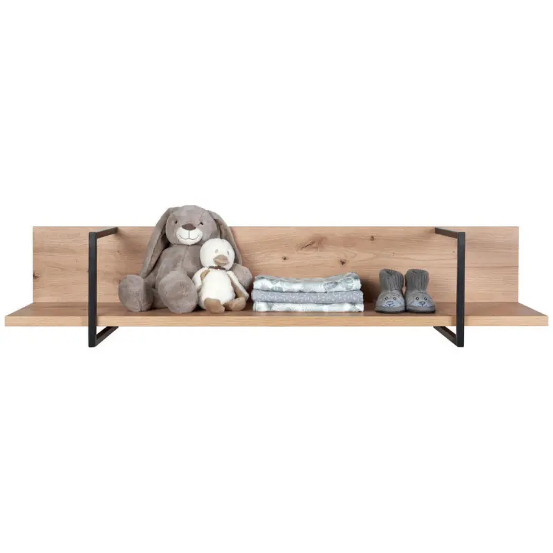 Wandboard in 120/25/27 cm Anthrazit, Eichefarben