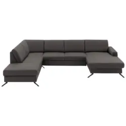 Wohnlandschaft in Echtleder Dunkelgrau