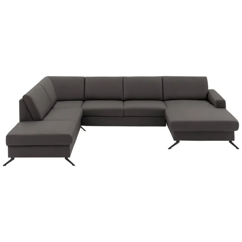 Wohnlandschaft in Echtleder Dunkelgrau