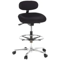 Drehhocker in Textil Schwarz