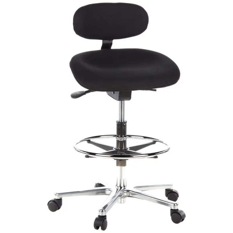 Drehhocker in Textil Schwarz