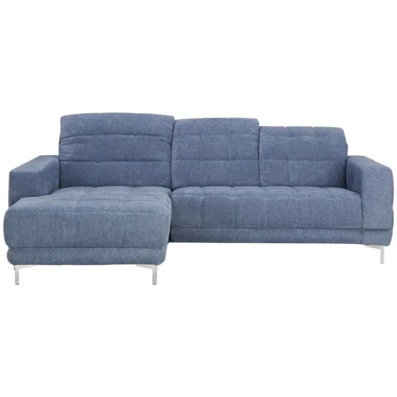 Ecksofa in Webstoff Blau 187/260 cm