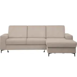 Ecksofa in Velours Beige