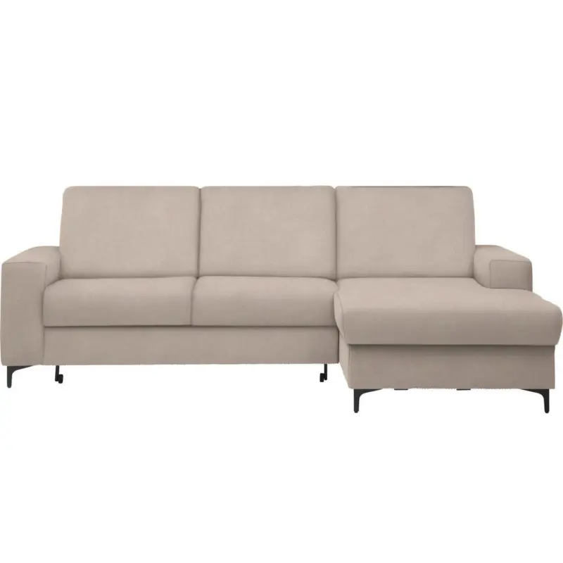 Ecksofa in Velours Beige