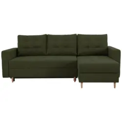 Ecksofa in Olivgr&uuml;n 232/141 cm