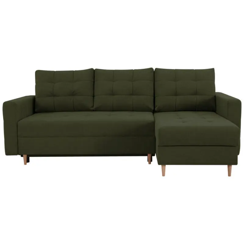 Ecksofa in Olivgr&uuml;n 232/141 cm
