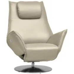 Relaxsessel in Leder Ecru