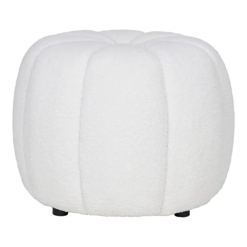 Pouf in Wei&szlig; Textil Wei&szlig;