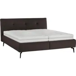 Polsterbett gepolstertes Kopfteil, Lattenroste, Matratzen Braun 180/200 cm