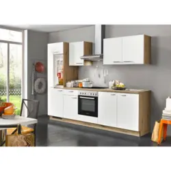 K&uuml;chenblock in Creme, Eichefarben