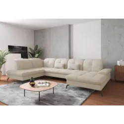 Wohnlandschaft in Flachgewebe Creme