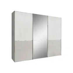 Schwebet&uuml;renschrank in Grau, Wei&szlig;