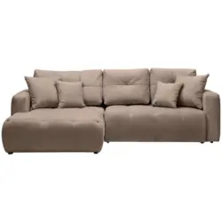 Ecksofa in Chenille Hellbraun