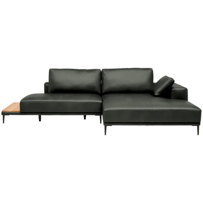 Ecksofa in Echtleder Anthrazit 304/201 cm