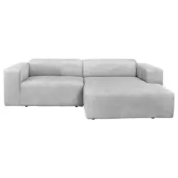 Ecksofa Basma in Cord Taupe 298/175 cm
