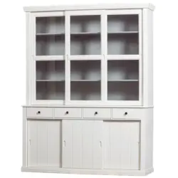 Vitrine in vollmassiv Kiefer Wei&szlig;