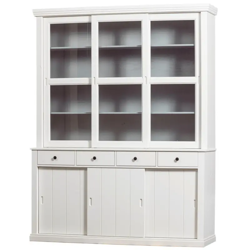 Vitrine in vollmassiv Kiefer Wei&szlig;