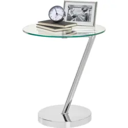 Beistelltisch in Metall, Glas 45/45/52 cm