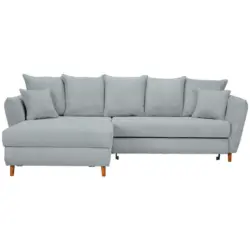 Ecksofa in Cord Grau 162/284 cm