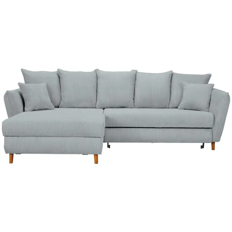 Ecksofa in Cord Grau 162/284 cm