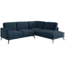 Ecksofa Bali in Flachgewebe Dunkelblau 250/202 cm