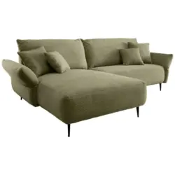 Ecksofa in Cord Olivgr&uuml;n 178/264 cm