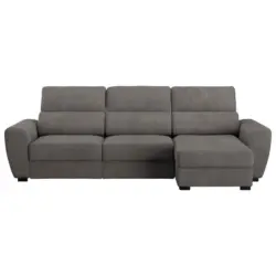 Ecksofa in Mikrofaser Graubraun