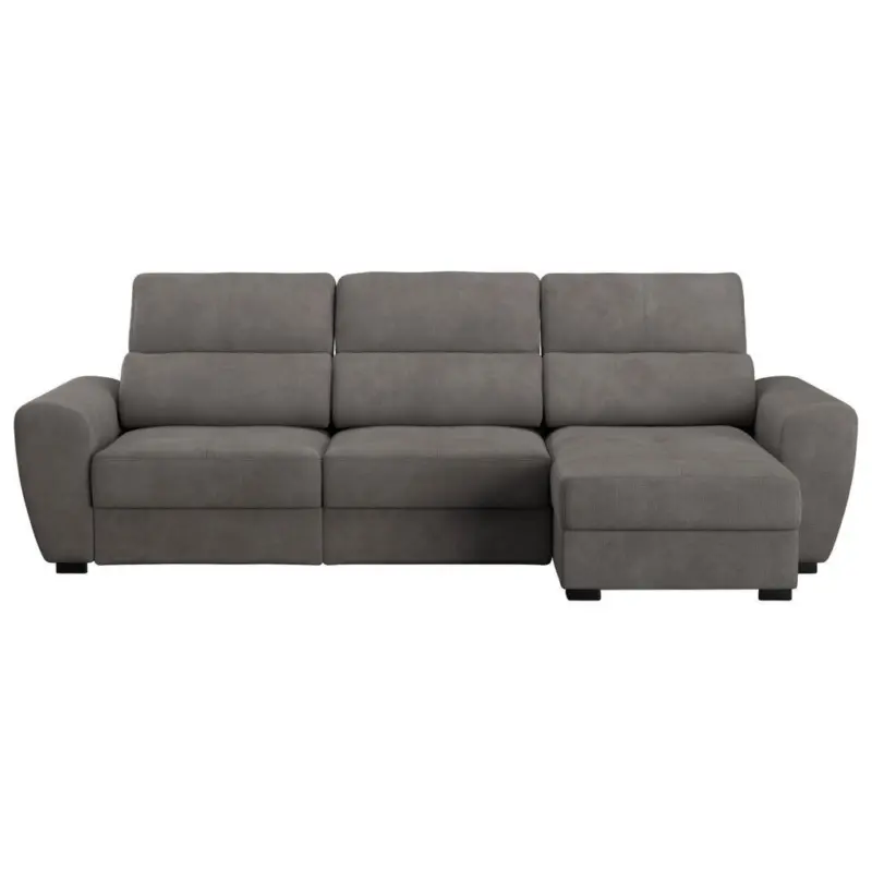 Ecksofa in Mikrofaser Graubraun