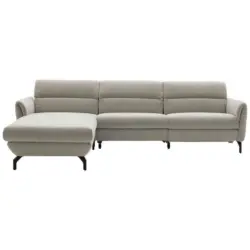 Ecksofa in Chenille Beige 187/299 cm