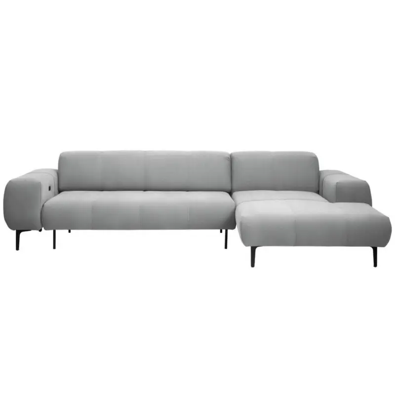 Ecksofa in Chenille Hellgrau 311/167 cm