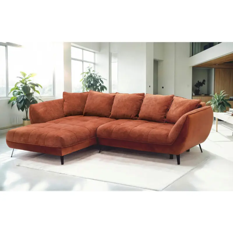 Ecksofa Midway in Struktur Rostfarben 187/282 cm