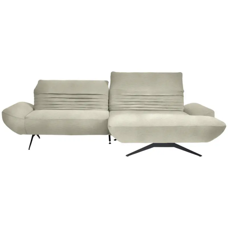Ecksofa in Chenille Beige 280/170-195 cm