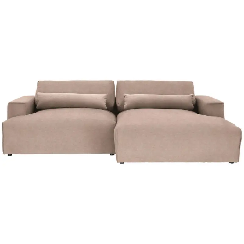 Ecksofa Felicia in Struktur Hellbraun 267/187 cm