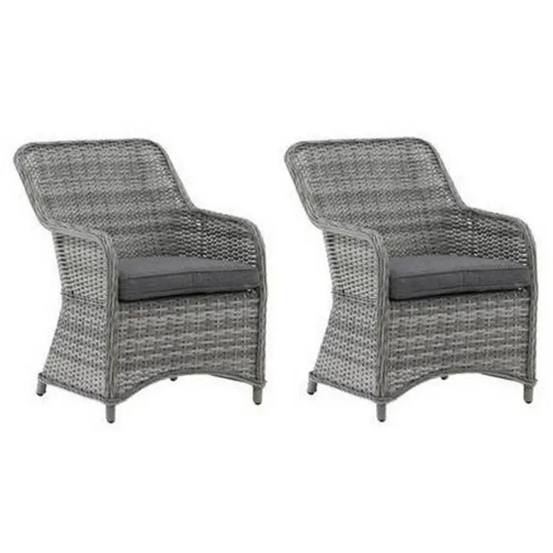 Gartenstuhl-Set Metall, Textil Grau