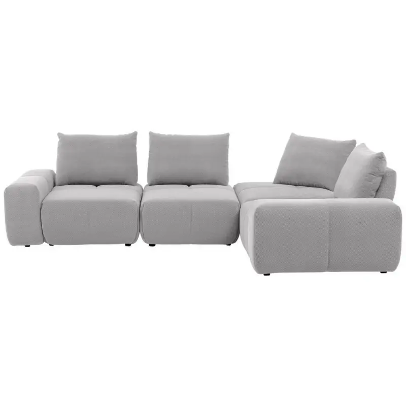 Ecksofa in Velours Silberfarben 326/236 cm