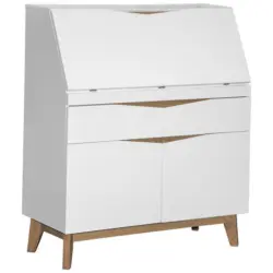 Sekret&auml;r in Wei&szlig;, Eichefarben