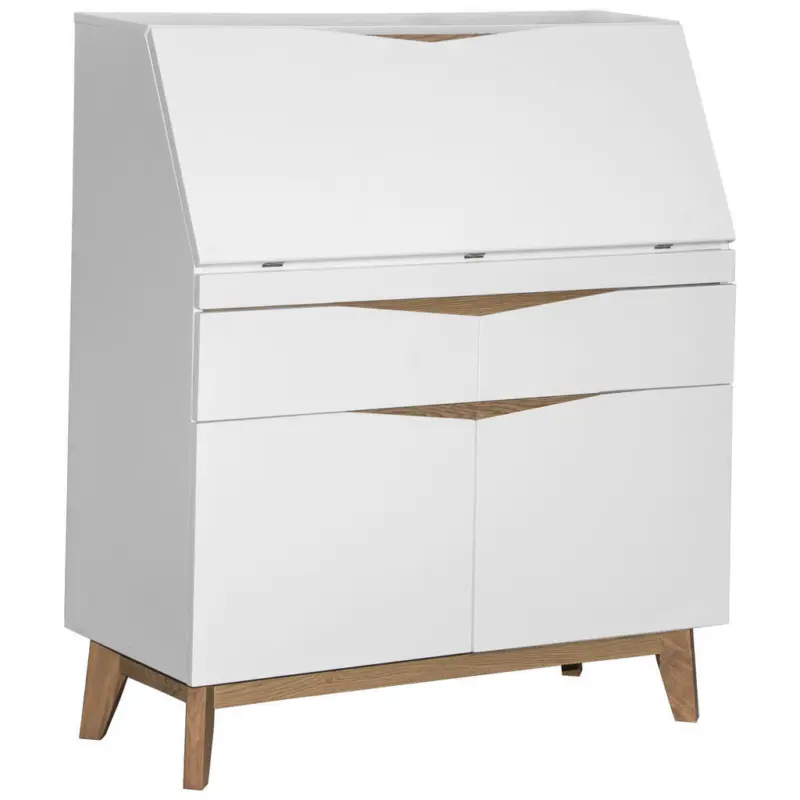 Sekret&auml;r in Wei&szlig;, Eichefarben