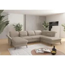 Wohnlandschaft in Flachgewebe Taupe