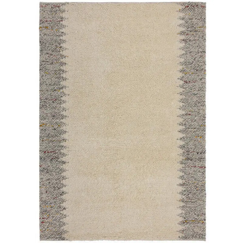 Handwebteppich 120/170 cm Minerals Border Schwarz, Wei&szlig;