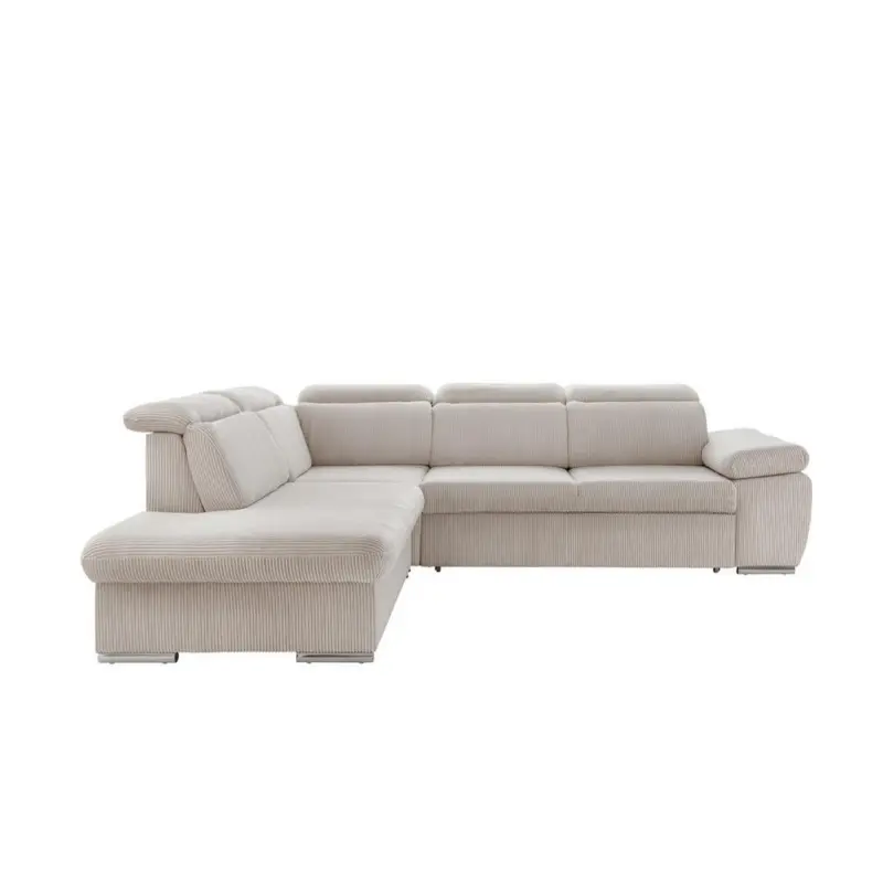 Ecksofa in Cord Beige