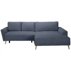 Ecksofa in Webstoff Blaugrau