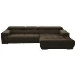 Ecksofa in Mikrofaser Graubraun 335/190 cm